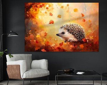 Egels in de herfst van Poster Art Shop