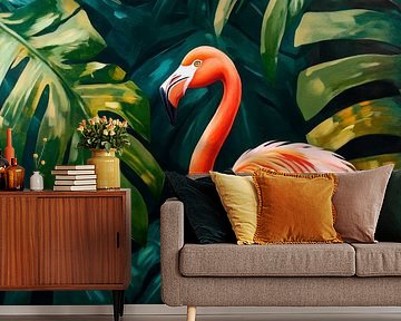 Flamingo in the jungle by Poster Art Shop