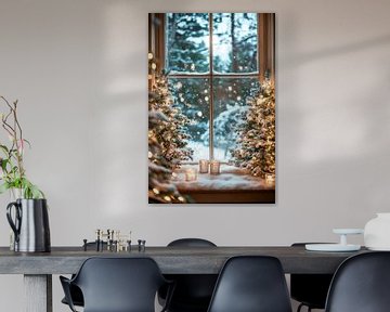 Winter magisch venster van Poster Art Shop