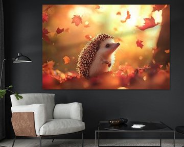 Egels in de herfst van Poster Art Shop