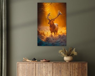 Deer in the morning light by Poster Art Shop