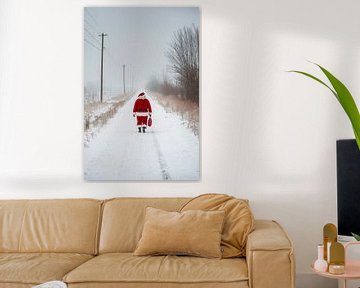 Reizende kerstman van Poster Art Shop