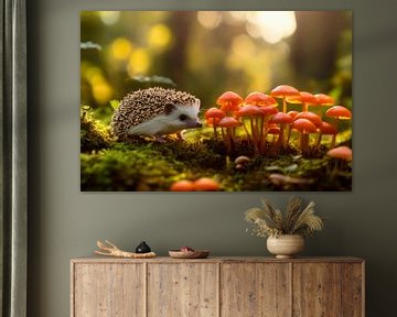 Egels in het bos van Poster Art Shop