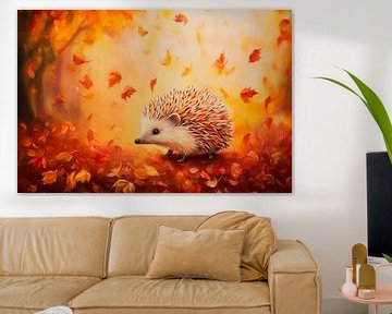 Le hérisson en automne sur Poster Art Shop