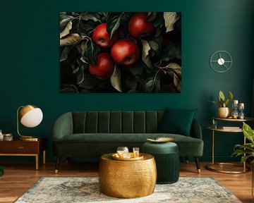 Appels in de bladeren van Poster Art Shop