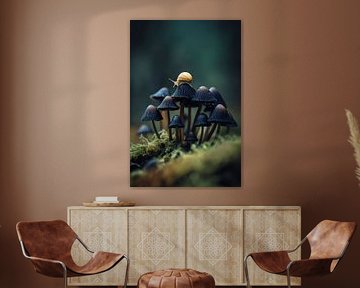 Snail on mushrooms by Poster Art Shop