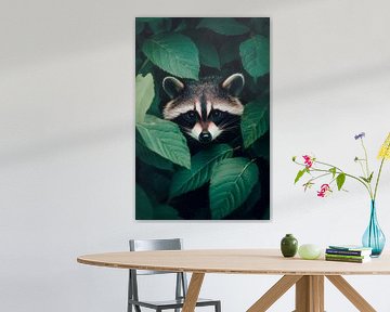 Raccoon in the forest by Poster Art Shop