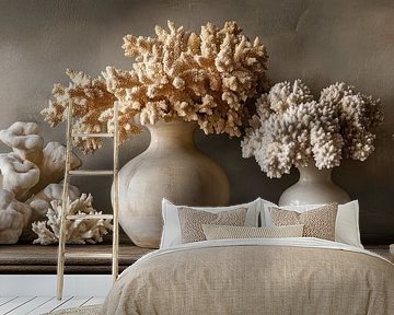 Vases and Coral An Interplay of Nature as Still Life Panorama by Digitale Schilderijen