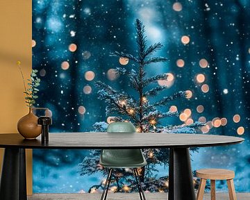 Kerstboom wintermagie van Poster Art Shop