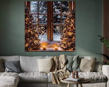 Kerstsfeer etalage van Poster Art Shop