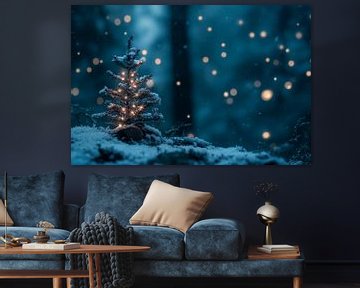 Winter bosverlichting van Poster Art Shop