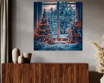 Winter raamdecoratie van Poster Art Shop