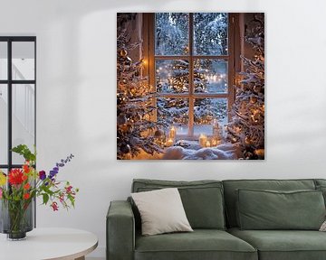 Winter magisch venster van Poster Art Shop