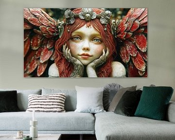 Ange fantaisie aux ailes rouges sur Frank Heinz