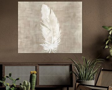 Minimalistisch Veer Schilderij | Gentle Feather Touch van Modern Collection