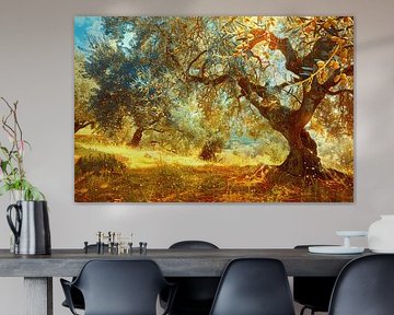 Impressionist forest landscape