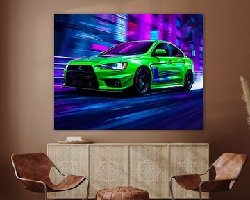 Mitsubishi Lancer Evolution X Groen van MIROKKU