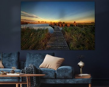 Polder landscape in the morning sun by peterheinspictures