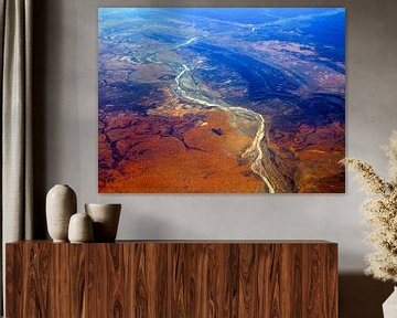 Luchtfoto van het Rode Centrum, Outback, Australië van Rietje Bulthuis