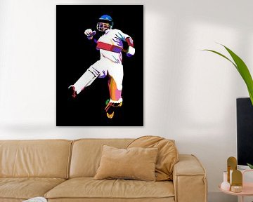 Cricket speler Pop Art van Rohip Muhta