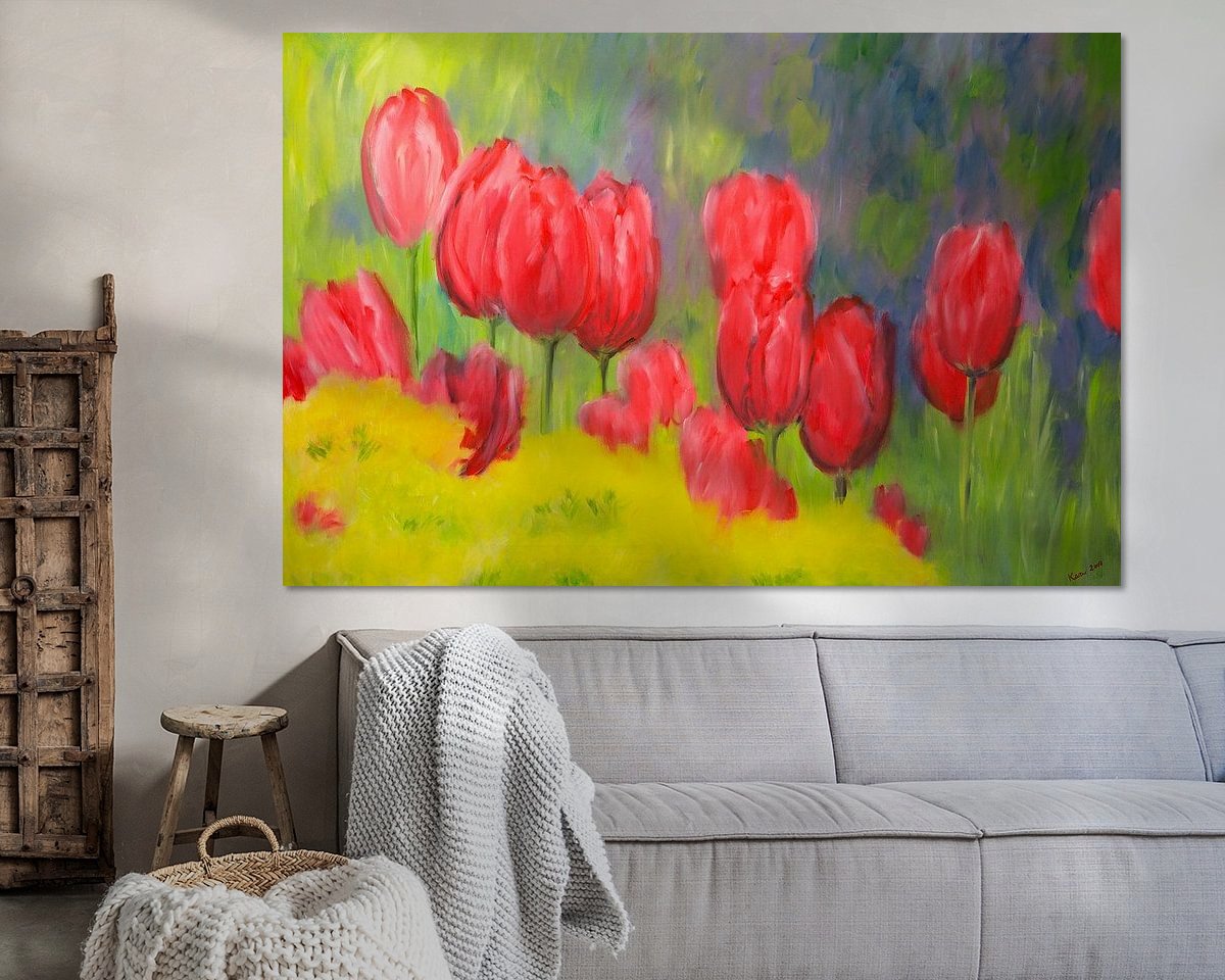 Voorbeeld van het werk in een kamer
