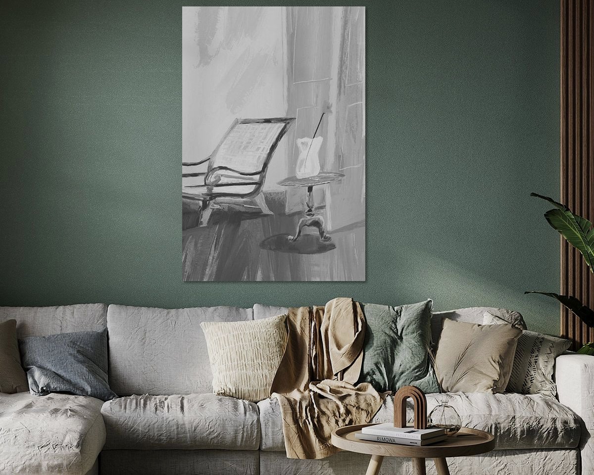 Voorbeeld van het werk in een kamer