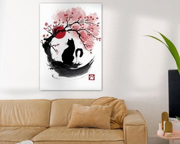 Sakura Katze sumi-e von Classic artwork