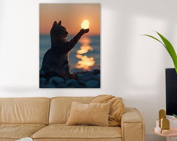 Cat holding sun