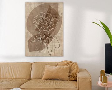 Moderne bloemen schilderij | Woven Rose Dream van Modern Collection