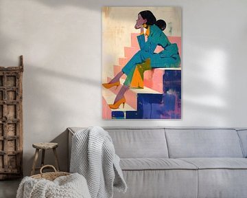 Vrouwen Schilderij | Thoughtful Repose van Blikvanger Schilderijen