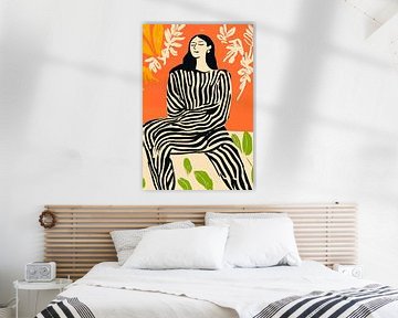 Vrouw in decoratieve streep look van Frank Daske | Foto & Design