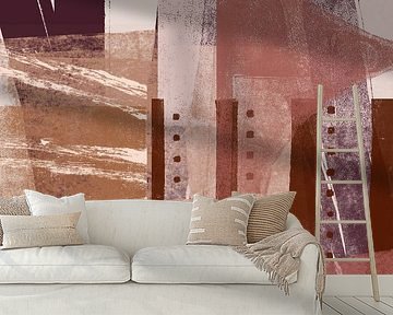 Raw Romance. Modern abstract art in warm colors no.6 by Dina Dankers