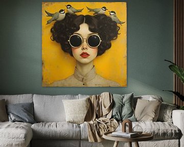 TW living - woman and birds by TW living