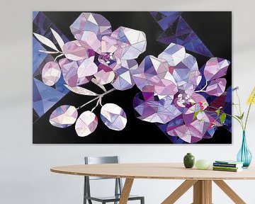 Fleurs violettes abstraites minimalistes sur Art & Soul Creations