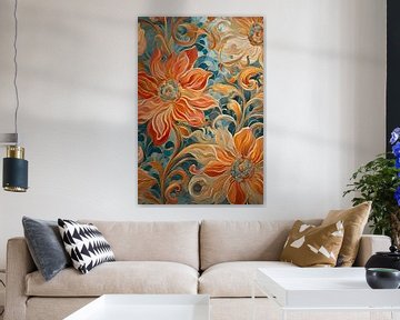 Gouden Bloemen Schilderij van ComfortQ