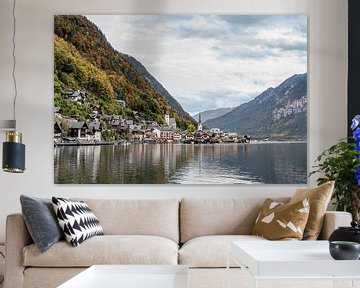 Hallstatt Austria by the water between the mountains by Esmé Gernette