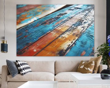 Abstracte surfplank met waterdruppels van Art & Soul Creations