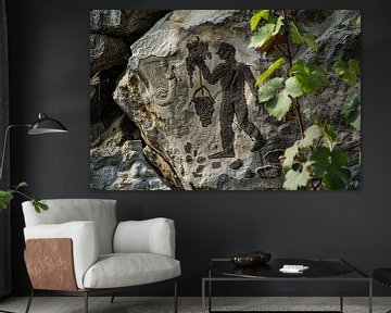 Stilleven met man en druiven van Art & Soul Creations