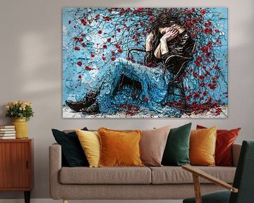 Vrouw omhuld door bloemen en emotie van Art & Soul Creations