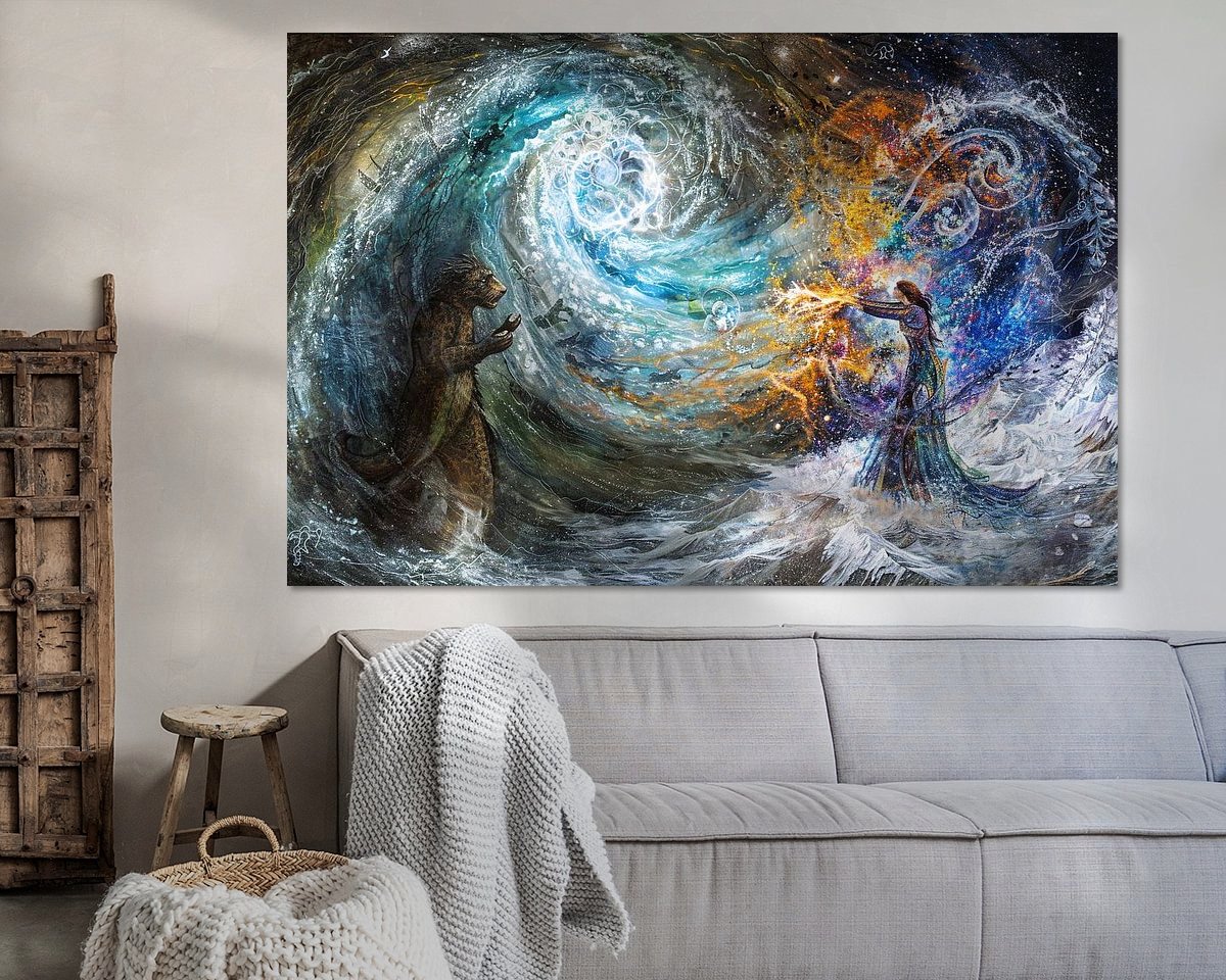 Voorbeeld van het werk in een kamer