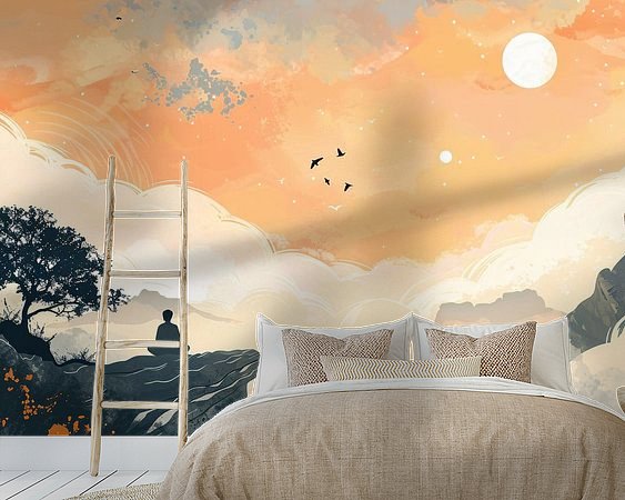 Voorbeeld van het werk in een kamer