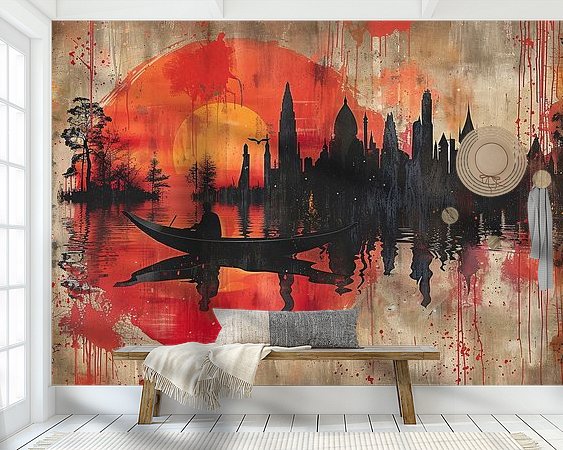 Voorbeeld van het werk in een kamer