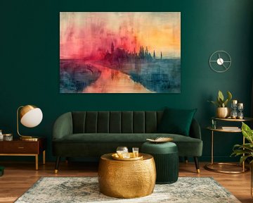 Schemerige Reflecties aan een Rustige Rivier van Art & Soul Creations