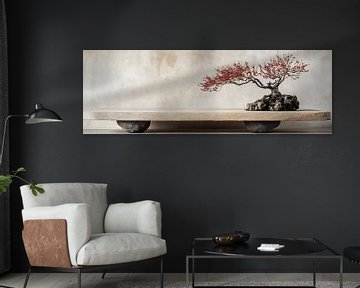Bonsai Beauty on a Robust Stone Platform by Digitale Schilderijen