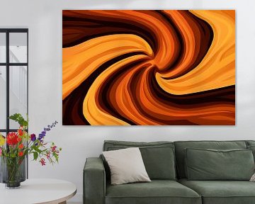 Oranje Abstracte Werveling van Art & Soul Creations