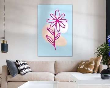 Roze Zonnebloem Abstract Illustratie van ComfortQ