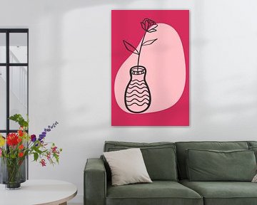 Roos In Vaas Passie Pink Illustratie van ComfortQ