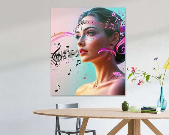Voorbeeld van het werk in een kamer