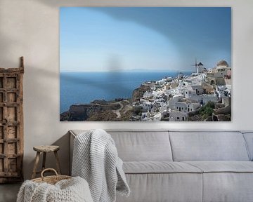Witte huisjes op Oia Santorini van Barbara Brolsma