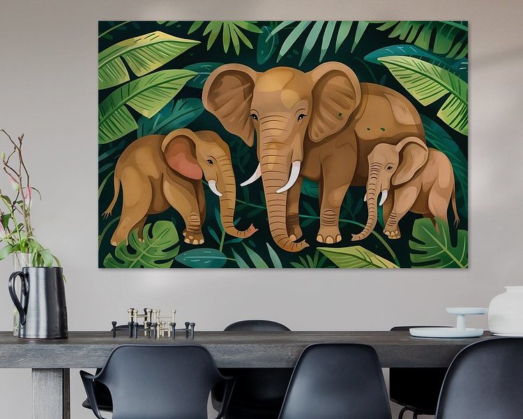 Voorbeeld van het werk in een kamer